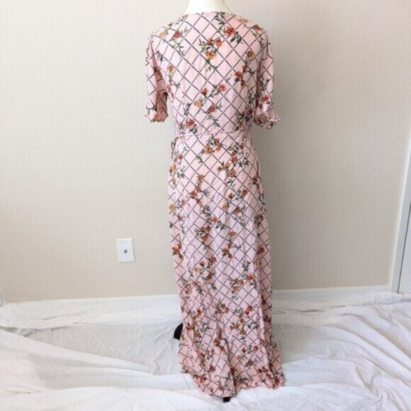 Forever 21 Floral Grid Wrap Dress Size XL Women - Picture 4 of 8
